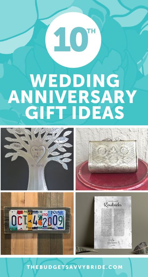 This post may contain affiliate links. Click here  to learn more.  If you’re looking for gift ideas for your spouse to celebrate your tenth wedding anniversary, you’ll love these unique wedding anniversary gift ideas made of bronze and pottery for your 10th year of marriage from Etsy! text after content The post Tenth Wedding Anniversary Gift Ideas appeared first on The Budget Savvy Bride - helping couples plan beautiful weddings on a budget they can actually afford!!. Aluminum Anniversary Gift For Him, Ten Year Wedding Anniversary Gifts, 10th Anniversary Gifts For Her, Tenth Wedding Anniversary Ideas, Tenth Anniversary Ideas, Ten Year Anniversary Gift Ideas For Him, 10 Year Anniversary Gift Ideas For Wife, 10 Yr Anniversary Ideas Gift For Him, 10 Year Wedding Anniversary Gifts