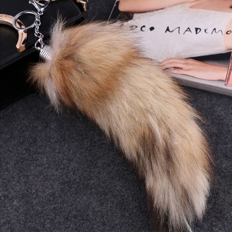 Fox Tail Keychain, Largest Wolf, Keychain Strap, Tail Keychain, Wolf Tail, Pom Pom Charm, Tassel Bag Charm, Fur Keychain, Animal Tails