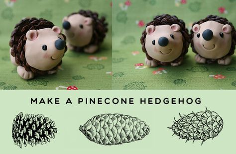 fimo + pine cone = hedgehog  link goes to image Pinecone Hedgehog, Easy Winter Crafts, Fall Crafts For Adults, Hedgehog Craft, Cone Crafts, Kids Fall Crafts, Diy Pinecone, Craft Easy, Easy Fall Crafts