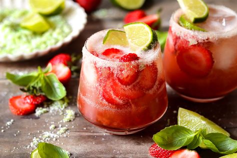 italian strawberry basil margarita