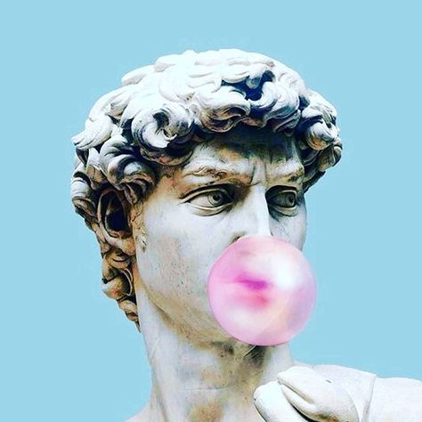 The Statue Of David, David Michelangelo, Gum Bubble, Statue Of David, Urban Street, Art Color, Bubble Gum, Gum, Statue