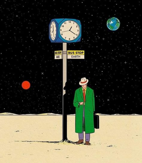 Bus Stop Illustration Art, Simon Bailly Art, Retro Comic Aesthetic, Studying Illustration, Retro Futurism Space, Retro Futurism Art, Futurism Aesthetic, Images Pop Art, Arte Jazz