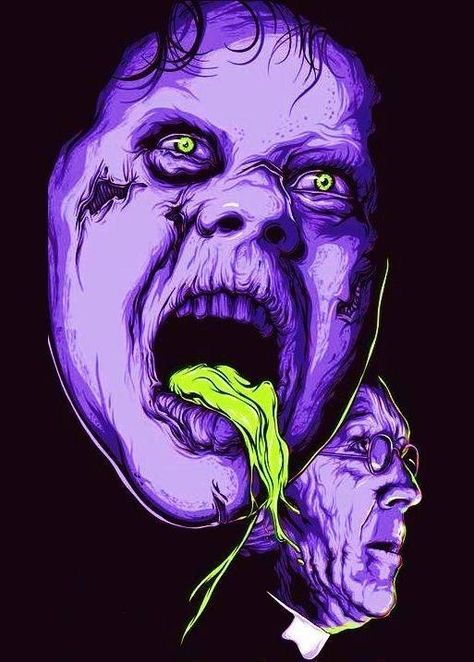 Horror Movie Art : "The Exorcist" 1973 The Exorcist Wallpaper, The Exorcist Tattoo, The Exorcist Art, Exorcist Drawing, Exorcist Movie, Horror Movie Icons, Horror Artwork, Horror Monsters, Horror Posters