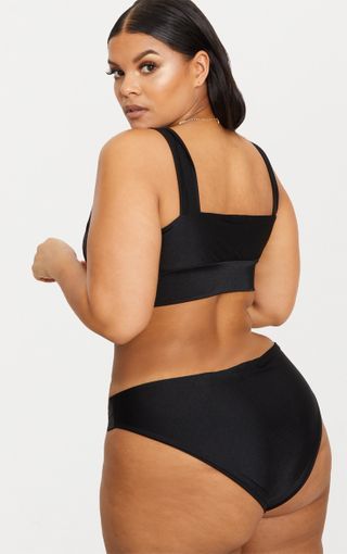 Plus Black High Rise Bikini Set | Plus Size | PrettyLittleThing USA Leslie Sidora, Swimwear Plus Size, Chocolate Delight, Plunging One Piece Swimsuit, Plus Size Beauty, Plus Size Models, Plus Size Swimsuits, Female Model, Plus Size Swimwear