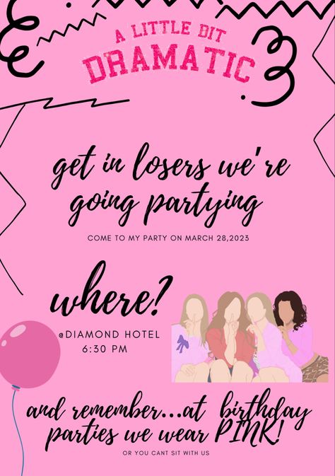 Pink Birthday Theme, 12th Birthday Party Ideas, Mean Girls Party, 18th Birthday Party Themes, Sweet Sixteen Birthday Party Ideas, Sweet 16 Themes, Girly Birthday Party, Girls Birthday Party Themes, Girl Bday Party