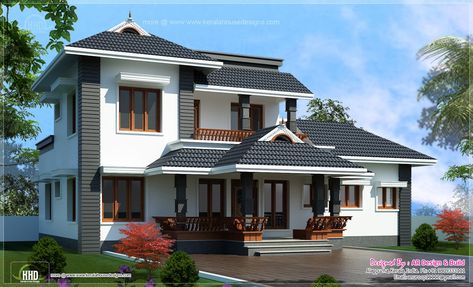 Featuring a very beautiful Kerala style home elevation at an area of 2169 sq. Description from keralahouseplanner.com. I searched for this on bing.com/images Slope Roof Elevation Kerala, Slope Roof Elevation, 2000 Sq Ft House Plans, Outside House Paint, 2000 Sq Ft House, Slope Roof, Indian House Plans, Pool House Plans, Kerala House Design