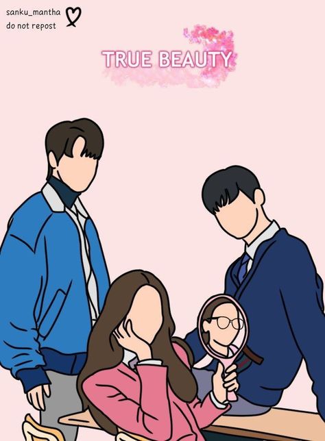 True Beauty Drawing, Kdrama Artwork, Kdrama Painting, Kdrama Sketch, Kdrama Quiz, Kdrama Drawing, Kdrama Fan Art, Drama Stickers, Kdrama Fan Art Wallpaper