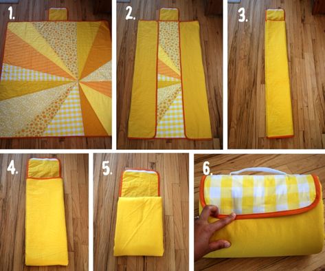 Tutorial: Sunburst Picnic Blanket – you and mie Picnic Blanket Diy, Sewing Blankets, Pochette Portable, Picnic Quilt, Diy Sac, Simple Sewing, Blanket Diy, Picnic Mat, Picnic Blankets