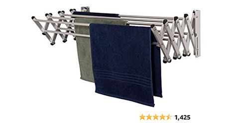 AERO W Racks Aluminum Wall Mounted Collapsible Laundry Clothes Drying Rack (60lb Capacity, 22.5 Linear FT, Aluminum Gray) Portable Clothes Dryer, Drying Rack Laundry, Stainless Steel Wall, Laundry Drying, Clothes Drying, Clothes Drying Racks, Laundry Supplies, Laundry Storage, Drying Clothes