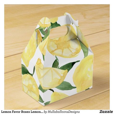 Lemon Favor Boxes Lemon Gift Boxes Main Squeeze Gift Idea - Click on the link for see the product. Citrus Birthday Party, Lemon Themed Party, She Found Her Main Squeeze, Found Her Main Squeeze, Candle Party Favors, Gold Confetti Balloons, Main Squeeze, Lemon Decor, Baby Sprinkle