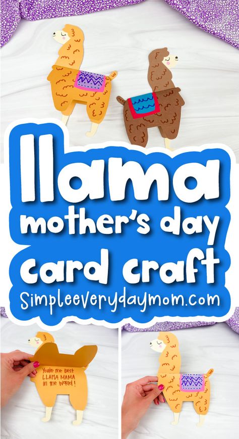 Mother's Day is coming up soon and we've got the perfect craft for kids to make. This llama Mother's Day card is easy to make and can be customized in your Mom or Grandma's favorite colors. Download the free template to surprise her with something homemade! Mothers Day Card Craft, Craft Mothers Day, Diy Kid Activities, Easy Mother's Day Crafts, Diy Mother's Day Crafts, Mother's Day Activities, Mothers Day Crafts For Kids, Handprint Crafts, Animal Crafts For Kids