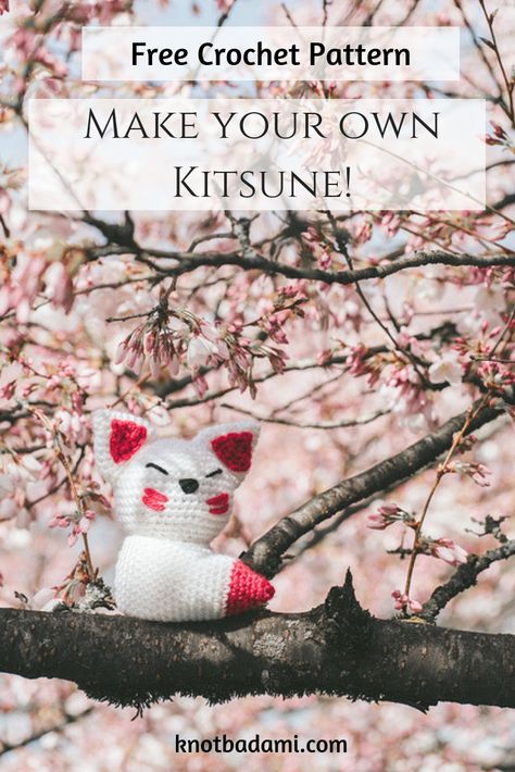 Celebrate your love for Kitsune, the kami spirit! Learn how to create your own cute kitsune in honor of Shinto and BABYMETAL with this free crochet pattern. This fun amigurumi project is easy for beginners and includes a step by step photo tutorial of all the stitches used to make it! #crochet #diy #craft Kitsune Crochet, Cute Kitsune, Cats Crafts, Nerdy Crochet, Knitting Animals, Japanese Kitsune, Japanese Crochet Patterns, Crochet Stuffies, Yarn Craft