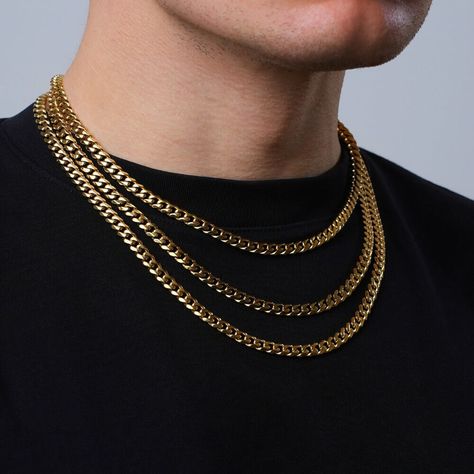 Chain Size Chart, Silver Figaro Chain Necklace, Jewellery Pouch, Figaro Chain Necklace, Necklace Mens, 18k Gold Chain, Gold Rope Chains, Gold Chains For Men, Men's Necklace