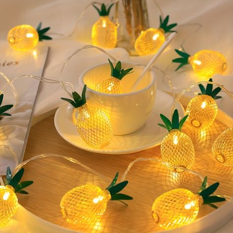 Fruit Stall, Pineapple Lights, Copper String Lights, String Lights In The Bedroom, Led Fairy String Lights, Lighting Lamp, Pineapple Design, Iron Lighting, Fairy String Lights