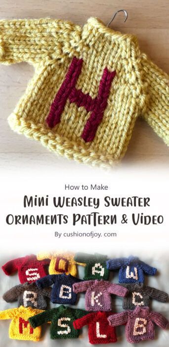 Free Crochet Patterns Harry Potter, Mini Sweater Crochet, Mini Crochet Sweater, Crochet Mini Sweater Ornament, Crochet Car Ornament Free Pattern, Crochet Sweater Ornament, Crochet Harry Potter Pattern Free, Harry Potter Knitting Patterns Free, Harry Potter Crochet Ideas