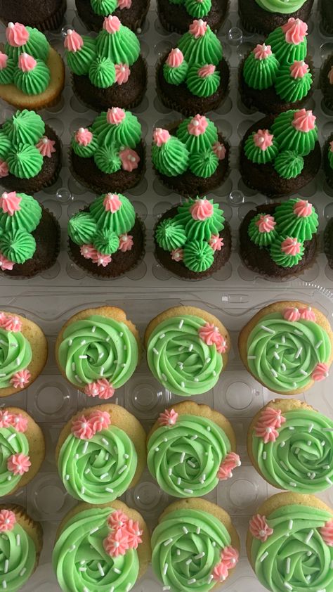 Birthday cactus baby cactus cupcakes Cactus Party Food Ideas, Cactus Pull Apart Cupcake Cake, Cactus Theme Cupcakes, Cactus Cupcake Toppers, Cactus Theme Graduation Party, Diy Fiesta Birthday Decorations, Cactus Party Decoration Ideas, Taco Theme Party Ideas, Fiesta Theme Cupcakes Mexican