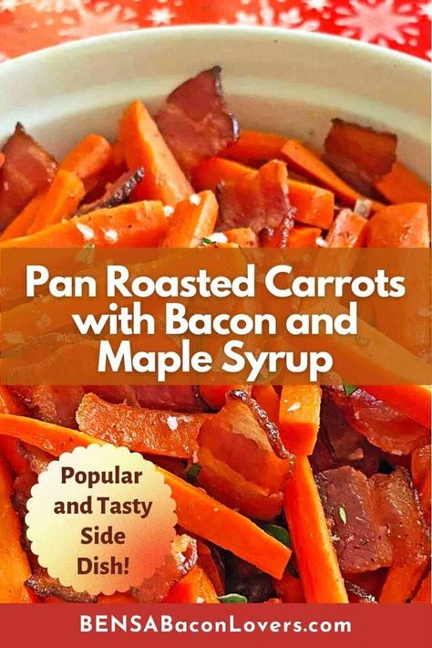 Get ready for compliments and recipe requests when you serve these pan-roasted carrots with bacon and a sticky maple syrup glaze. The carrots are tender and sweet, and you’ll love the way the savory bacon flavor pairs with the taste of real maple syrup.This delicious side dish is a perfect accompaniment for main courses like grilled meats or fried chicken, or to take to a potluck or holiday buffet.Bacon enlivens the taste of many of our favorite vegetables, like our Best Bacon Green Be… Bacon Carrots, Bacon Side Dishes, Carrot Recipes Side Dishes, Savory Bacon, Carrots Side Dish, Lovers Society, Maple Glazed Carrots, Bacon Fried Cabbage, Fresh Carrots