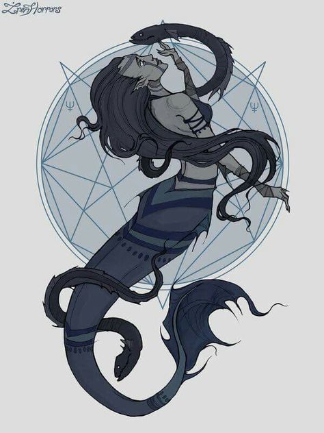 Pisces - Witchy Zodiac by Iren Horror People Drawings, Zodiac Art, Mermaid Art, A Mermaid, Gothic Art, Story Ideas, A Drawing, Horror Art, 그림 그리기