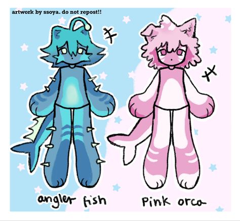 Dolphin Fursona, Angler Fish Character Design, Angler Fish Oc, Fish Oc Art, Fish Fursona, Orca Oc, Fish Character Design, Fish Oc, Adopt Idea