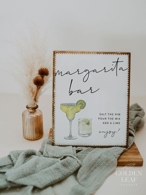 Margarita Bar Bridal Shower Ideas, Margarita Bridal Shower Theme, Margarita Bridal Shower Ideas, Taco Bridal Shower Ideas, Margarita Bar Wedding, Margarita Bar Ideas, Margarita Bar Sign, Wedding Drink Bar, Margarita Bar