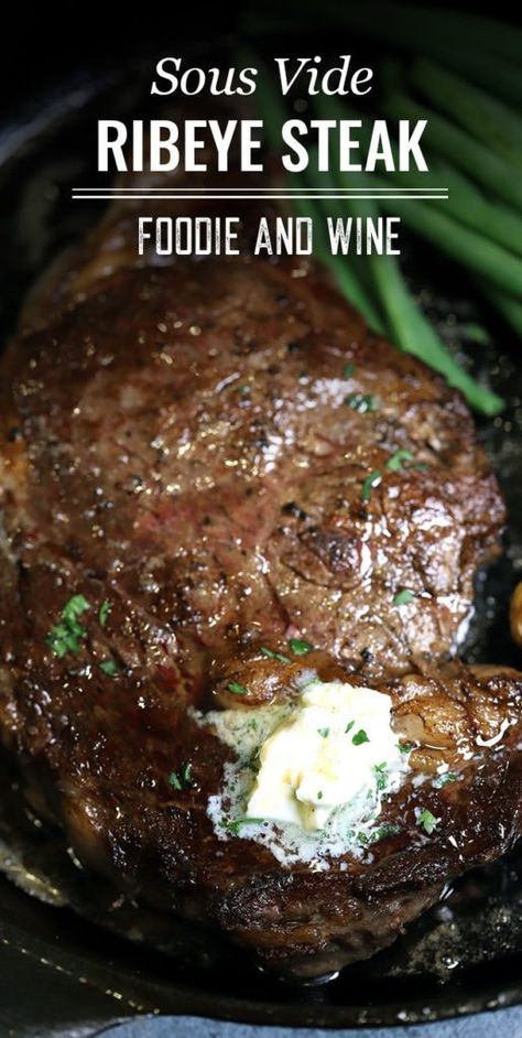 Sous Vide Rib Eye Steak, Sou Vide Ribeye Steak, Sous Vide Ribeye Steak, Recipes Using Ribeye Steak, Braise Recipes, Delmonico Steak Recipes, Sous Vide Steak Recipe, Beef Rib Steak, Sous Vide Ribeye