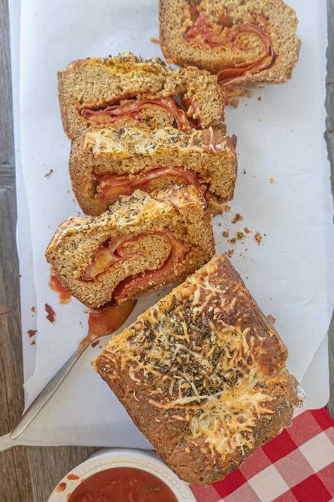 Gluten-Free Stromboli Bread - Only Gluten Free Recipes Gluten Free Stromboli, Stromboli Bread, Stromboli Dough, Detroit Pizza, Italian Salami, Gluten Free Dough, Stromboli Recipe, Gluten Free Italian, Pizza Sauce Homemade