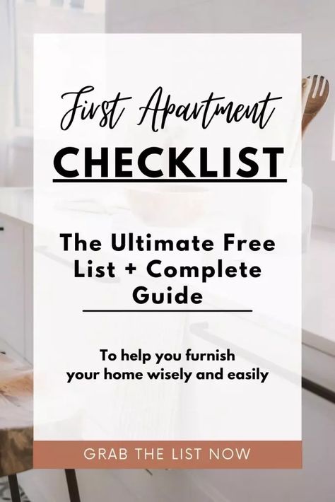 The Ultimate First Apartment Checklist for Essential Shopping! - ArtVenturerMom New Home Checklist Essentials, 1st Apartment Checklist, Building Binder, Apartment Essentials Checklist, New Apartment Checklist, Under Bed Organization, Home Organization Tips, First Apartment Essentials, Sleek Coffee Table