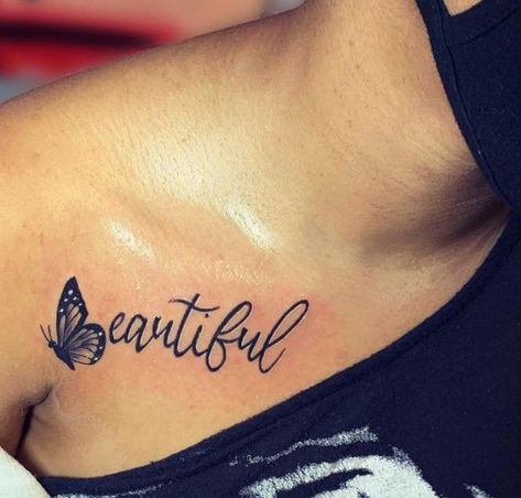 Collar Bone Tattoos For Women Quotes, Shoulder Tattoo Quotes, Collar Tattoo, Wrist Tattoos Words, Arm Sleeve Tattoos For Women, Small Shoulder Tattoos, Henna Inspired Tattoos, Hand Tattoos For Girls, 4 Tattoo