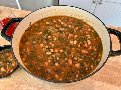 Witches Stew Recipe, Witch Stew, Swamp Soup Recipe, Authentic Chicken Tortilla Soup, Conecuh Sausage, Turnip Green Soup, Swamp Witch, Curry Stew, Turnip Greens