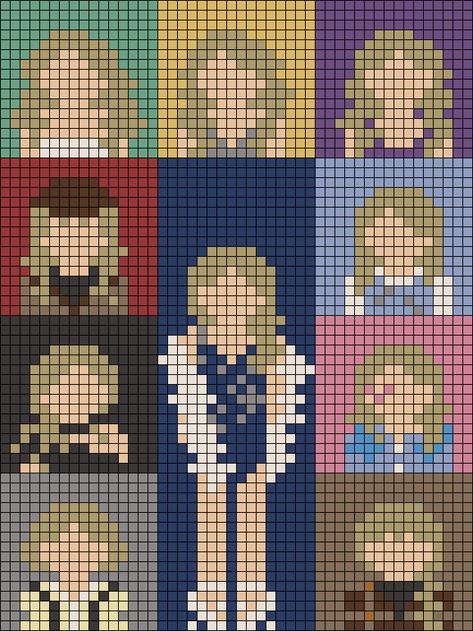 Lover Pixel Grid, Eras Tour Pixel Art, Eras Tour Alpha Pattern, Perler Beads Ideas Taylor Swift, Crochet Grid Taylor Swift, Taylor Swift Melty Beads, Taylor Swift Perler Bead Ideas, Olivia Rodrigo Alpha Pattern, Pixel Art Pattern Taylor Swift