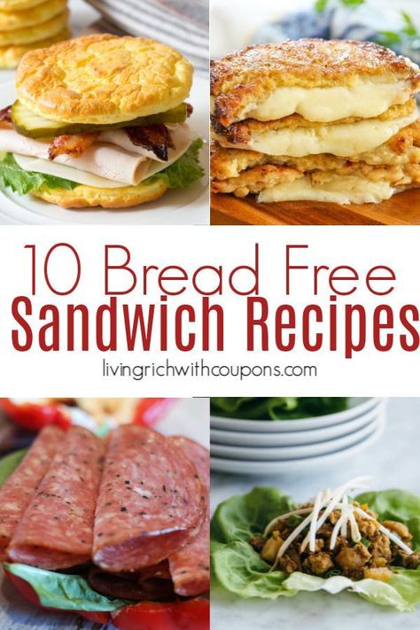 Check out my list of 10 Absolutely Delicious Bread Free Sandwich Recipes.  These not only taste great, they will help you stay on track with your low-carb lifestyle. #breadfreesandwichideas #lowcarb Living Rich, Bread Alternatives, Keto Menu, Comfort Soup, Menu Plan, Gluten Free Eating, Bariatric Recipes, Delicious Bread, Stay On Track