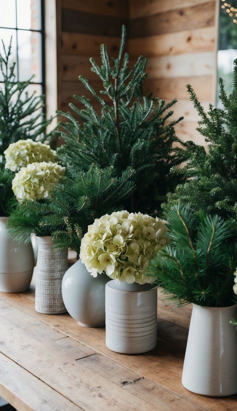 17 Winter Floral Arrangement Ideas - WithLoveLive Hydrangea Christmas Centerpiece, Floral Arrangement Ideas, Winter Floral Arrangements, Peonies Centerpiece, Winter Arrangements, Winter Centerpieces, Blue Delphinium, Hydrangea Not Blooming, Arrangement Ideas