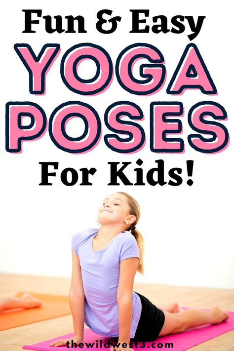 These easy yoga poses for kids are great to teach your kid yoga at home or in a school PE classroom. Yoga is fantastic exercise for kids and also teaches them important relexation techniques and focus skills. Yoga is a great activity for kids and moms alike! Animal Exercises, Animal Yoga Poses, Fun Yoga Poses, Music Therapy Activities, Preschool Yoga, Kundalini Yoga Poses, Motor Activities For Preschoolers, Yoga Activities, Yoga Poses For Kids