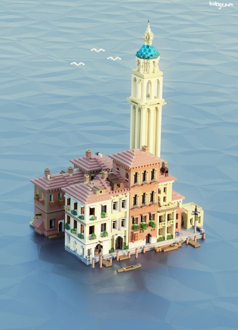 Minecraft Venice Build, Minecraft Swiss House, Minecraft Italian City, Minecraft European Buildings, Minecraft Italian Town, Minecraft Town Ideas Buildings Aesthetic, Minecraft Seaside Town, Minecraft European City, Minecraft Venice