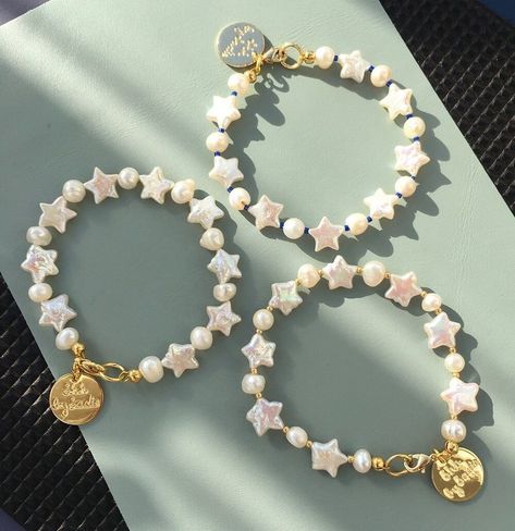 Dreamy Bracelet, Pulseras Kandi, Stars Bracelet, Bracelets Design, Semi Precious Gems, Beads Bracelet Design, Freshwater Pearl Bracelet, Wedding Jewelry Bracelets, Star Bracelet