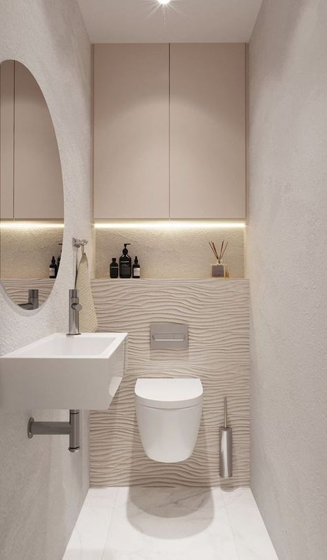 Small Toilet Design, Small Space Bathroom Design, Toilette Design, Bathroom Interior Design Modern, Toilet Room Decor, Ideas Bathroom Decor, Small Toilet Room, Small Bathroom Interior, Small Space Bathroom