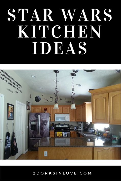 Need inspiration for a geeky kitchen? Check out my Star Wars kitchen ideas! Nerd Kitchen, Star Wars Cookbook, Geeky Kitchen, Star Wars Kitchen, Diy Star Wars, Nerd Home, Star Wars Wall Decal, Diy Star, Star Wars Decor