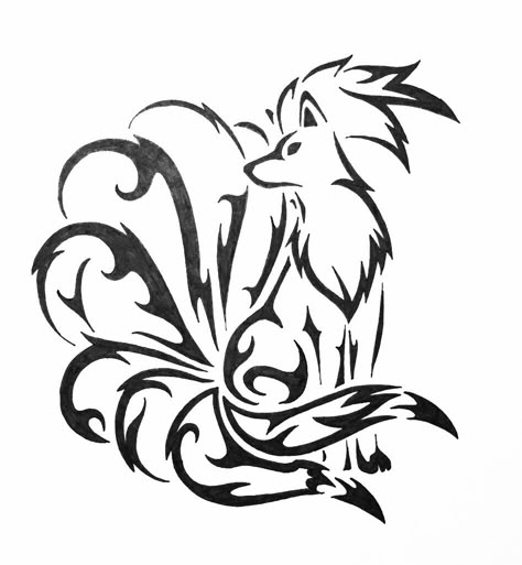 Ninetales Fox Tattoo Design, Baby Animal Drawings, Naruto Tattoo, Pokemon Tattoo, Calligraphy Drawing, Fox Tattoo, Pokemon Coloring Pages, Pokemon Coloring, Diy Tattoo