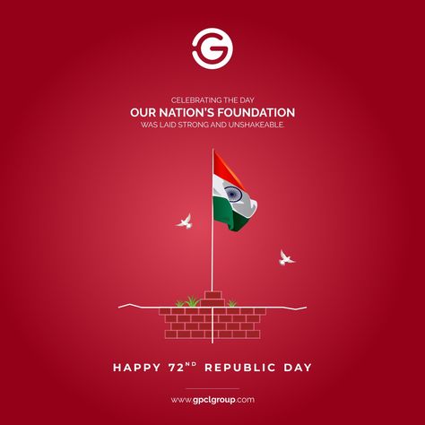 𝗛𝗮𝗽𝗽𝘆 𝟳𝟮𝗻𝗱 𝗥𝗲𝗽𝘂𝗯𝗹𝗶𝗰 𝗗𝗮𝘆 Celebrating the Day Our Nation's Foundation was Laid Strong and Unshakeable! #RepublicDay #RepublicDay2021 #गणतंत्र_दिवस #26January #Republic #HappyRepublicDay #India #Nation #JaiHind #RepublicDayofIndia #RepublicDayCelebration #CastingIndustry #CastingCompany #CastingFoundry #GPCLGroup #GTCL #Rajkot #India Independence Day Real Estate, Independence Day Film, Republic Day India, Indian Independence Day, Photoshop Tutorial Typography, Real Estate Marketing Design, Photo Collage Design, Work Nails, Graphic Design Lessons