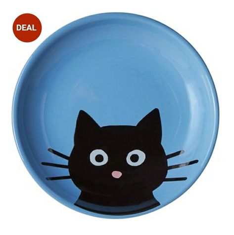 Ceramic Pottery Painting Ideas Bowls, Painted Cat Bowl, Geometric Pottery Painting, Pottery Cats Ideas, Cat Bowl Pottery Painting, Cat Pottery Painting Ideas, Ceramic Art Painting Ideas Plate, Pottery Plates Painting Ideas, Pottery Painting Animals