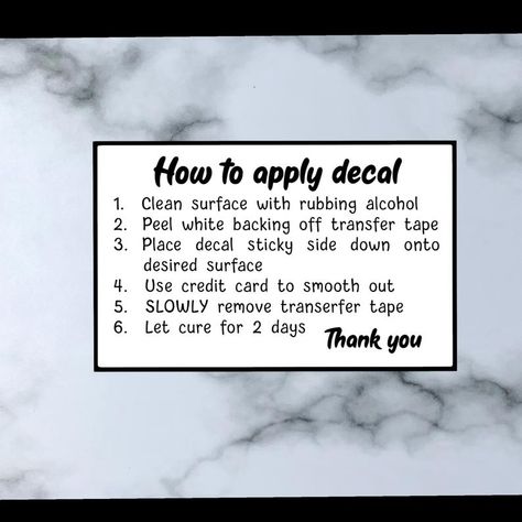 Apply Decal Svg How to Apply Decal Svg Decal Application | Etsy Facebook Business Account, Decal Svg, Small Business Supplies, Small Business Social Media, Craft Show Displays, Business Stickers, Cricut Projects Vinyl, Care Card, Card Printable