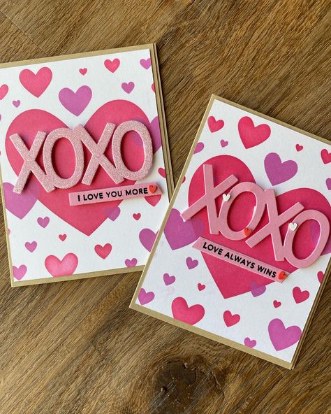 Xoxo Card, Valentine Card Crafts, Valentines Day Cards Handmade, Homemade Valentines Day Cards, Diy Valentines Cards, Valentine Love Cards, Valentines Inspiration, Valentine Cards Handmade, Wedding Cards Handmade