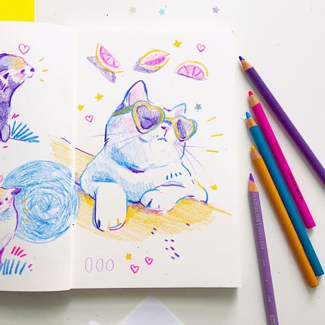 Sketch Book Cute, Leigh Ellexson, Small Sketchbook, Books Illustration, Color Pencil Illustration, Journal Notes, Arte Sketchbook, Arte Inspo, Sketchbook Inspiration