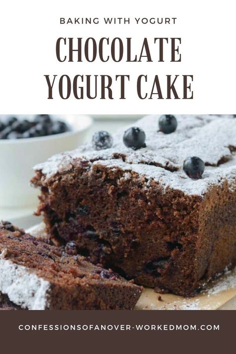 Yogurt Loaf Cake, Chocolate Yogurt Cake, Baking With Yogurt, Greek Yogurt Cake, Yogurt Dessert, Chocolate Yogurt, Loaf Cake Recipes, High Protein Desserts, Yoghurt Cake