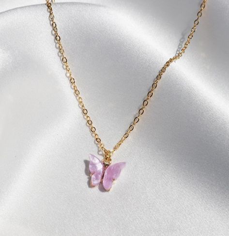 Light Pink Butterfly, قلادات متدلية, Butterfly Necklaces, Cold As Ice, Acrylic Butterfly, Lavender Butterfly, Sweet As Honey, Dainty Butterfly, Handmade Butterfly