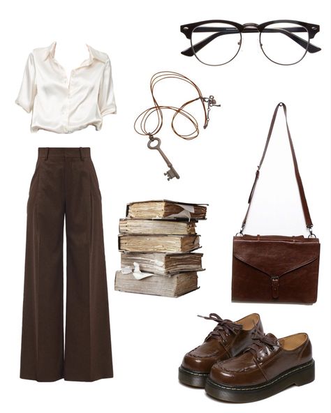 fashion inspo bookstore outfit aesthetic virtual stylist Bookworm Aesthetic Outfit, Librarian Chic Outfits, Librarian Chic, Librarian, Bookstore, Aesthetic Clothes, Chic Outfits, Casual Outfits, Film