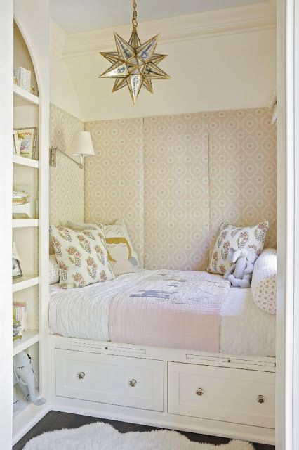 Design Crush: Rachel Halvorson Designs White And Pink Bedding, Paint Clay, Bed Nook, Pink Girl Room, Built In Bed, Sala Grande, Clay Flower, Bed With Drawers, Studio Mcgee