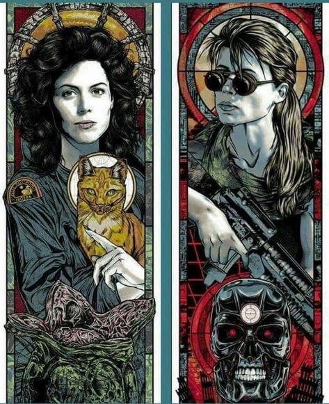 . - Imgur Terminator Female, Alien Ripley, Alien Tattoo, Arte Alien, Aliens Movie, Alien Vs Predator, Bd Comics, Alien Vs, Alien Art