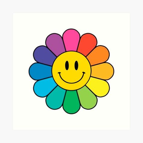 Preppy Doodles, Smiley Flower, Murakami Flower, Hope Poster, Cute Rainbow, Cute Cartoon Wallpapers, Classroom Decor, Hình Xăm, Dibujos Bonitos