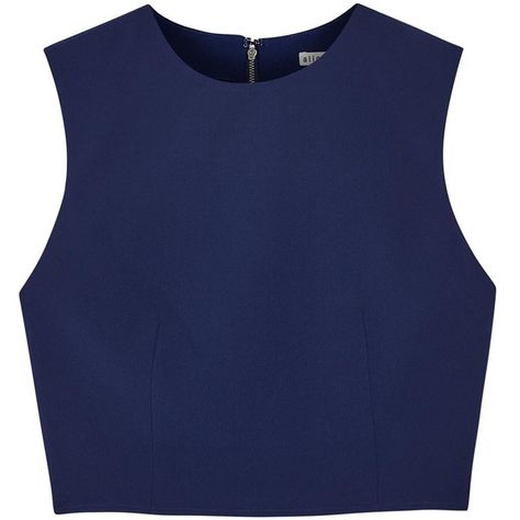 Womens Sleeveless Tops Alice + Olivia Kylnn Dark Blue Cropped Crepe... ($250) ❤ liked on Polyvore featuring tops, crop tops, shirts, sleeveless tops, blue shirt, blue crop top, sleeve less shirts and dark blue tops Dark Blue Crop Top Outfits, Dark Blue Crop Top, Crop Tops Shirts, Dark Blue Shirt, Blue Crop Top, Womens Tops Dressy, Crepe Top, Womens Sleeveless Tops, Blue Crop Tops